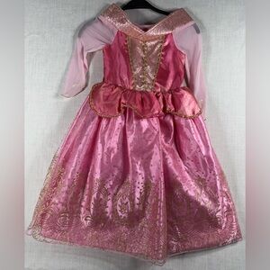 Girls Pink Regal Princess Costume Dress with Gold Trim